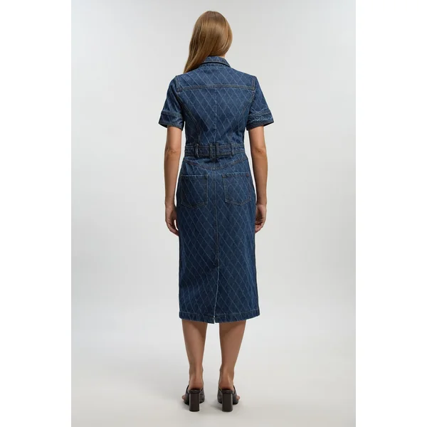 Robe Midi En Denim Imprimé