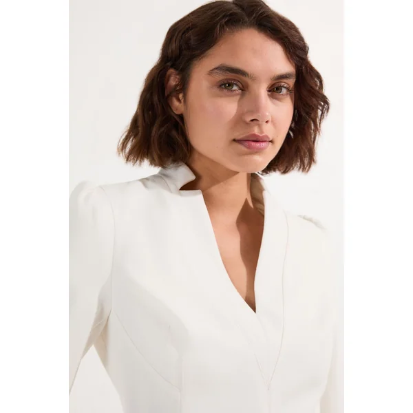 Robe Midi Forever en Crêpe Structurée Ceinturée