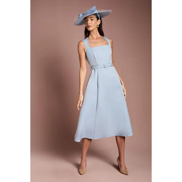 Robe Midi Lisa Tan en Crêpe Ajustée