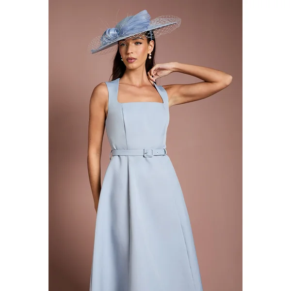 Robe Midi Lisa Tan en Crêpe Ajustée