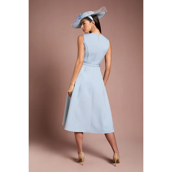 Robe Midi Lisa Tan en Crêpe Ajustée