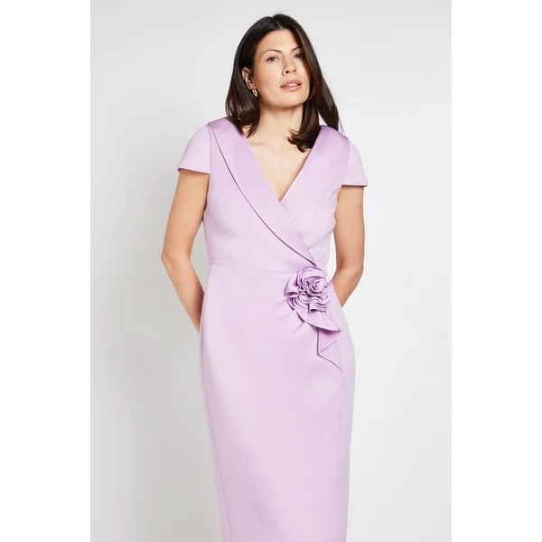 Robe Midi Moulante En Scuba Avec Corsage Pour Occasions Spéciales