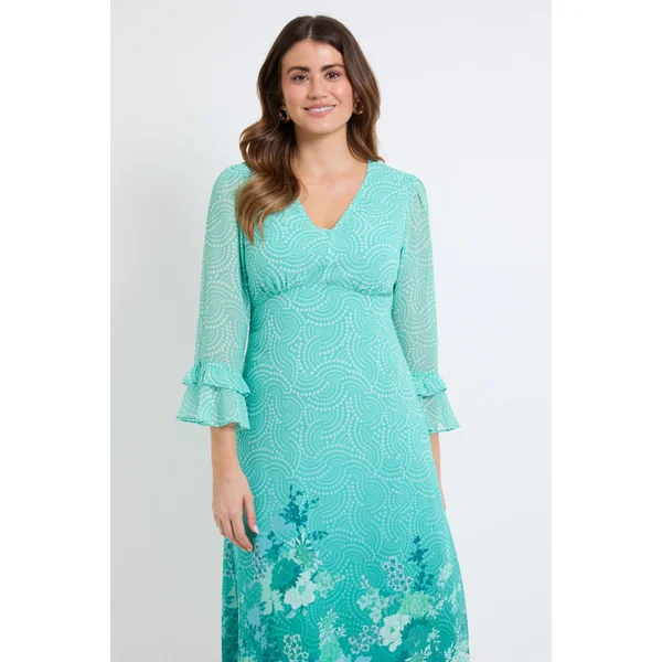 Robe Midi À Manches Évasées