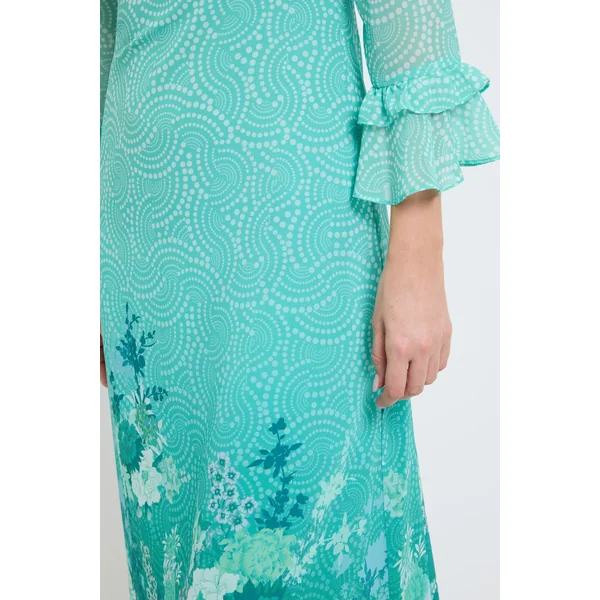 Robe Midi À Manches Évasées