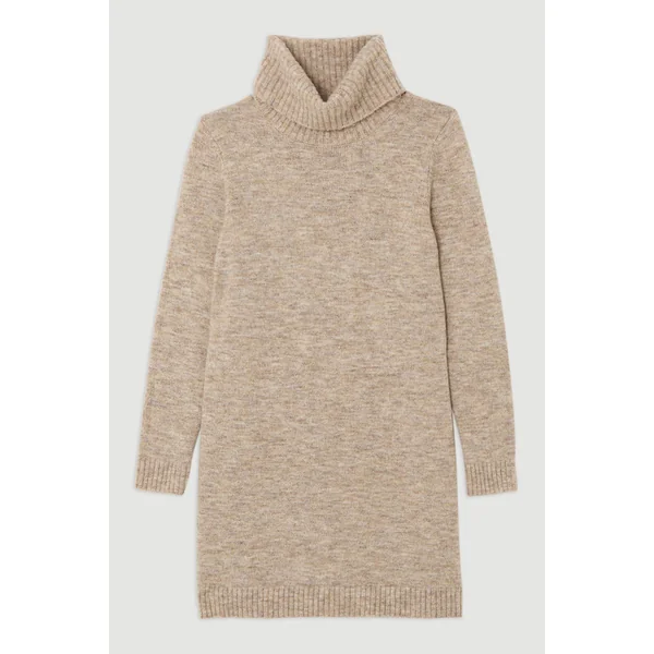 Robe Tricot Col Roulé en Mélange de Laine Douillette