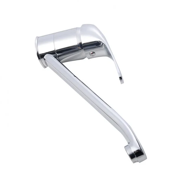 Robinet de cuisine pour évier Robinet mitigeur et pivotant, en acier chromé inoxydable, tuyau 45 cm, Couleur argent