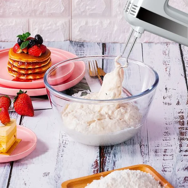 Robot Pâtissier Robot Cuisine Multifonction avec Pétrin Haut Puissance 5 Vitesses Bol 4l Accessoires 28x22x34cm Blanc