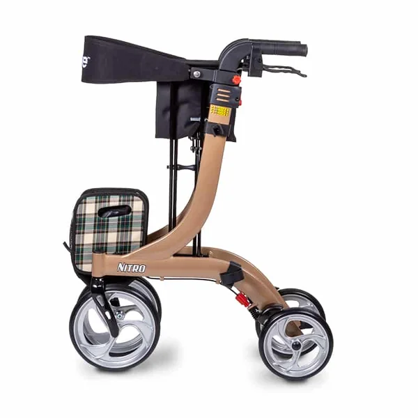 ROLLATOR 4 ROUES NITRO COULEUR CHAMPAGNE - Oplus Médical