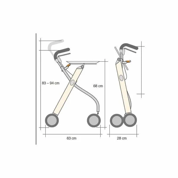 Rollator Mobio Let's Go Indoor Teak - Oplus Médical