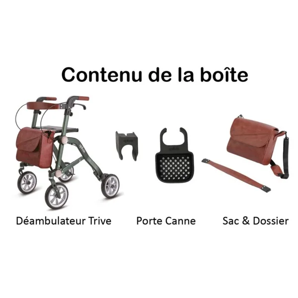 Rollator Mobio Trive Terracotta - Oplus Médical