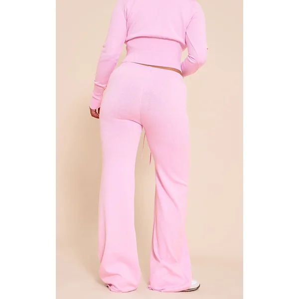 Rose Pantalon Taille Nouée En Maille Shape