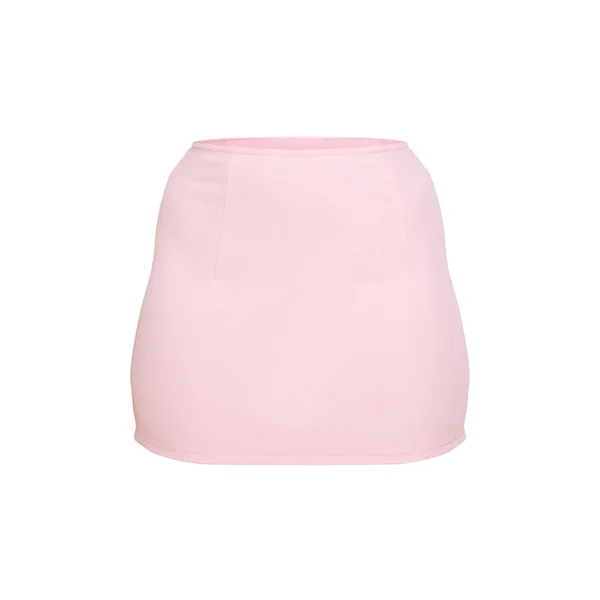 Rose Pâle Jupe Micro Mini Ajustée À Rayures Tennis Tissée Coordonnée