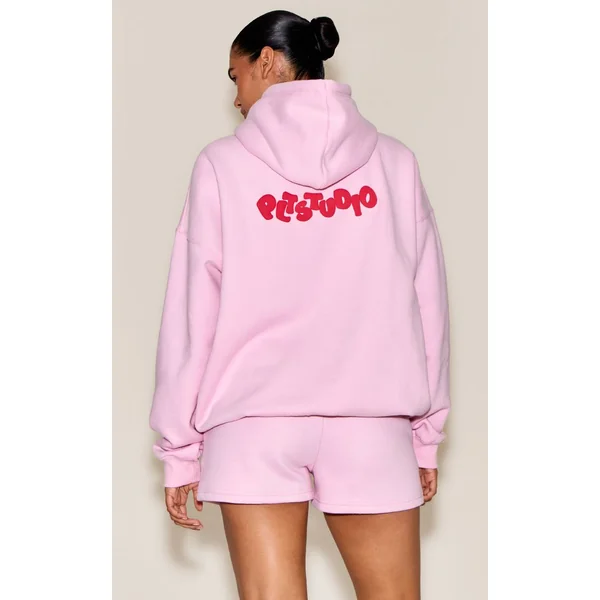 Rose Short De Jogging À Cordon Avec Logo En Relief Plt Studio