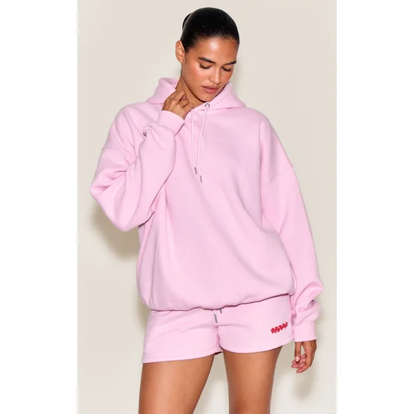 Rose Short De Jogging À Cordon Avec Logo En Relief Plt Studio