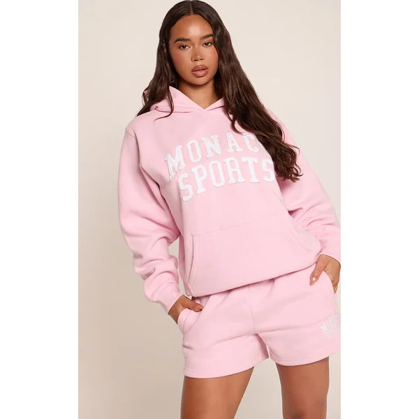 Rose Short En Molleton À Imprimé Monaco Contrasté