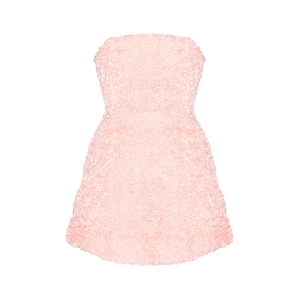 Rose Tendre Robe Mini Bandeau Texturée À Motif Floral