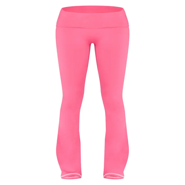 Rose Vif Pantalon Évasé Taille Haute Sculptant Avec Coutures Contrastées
