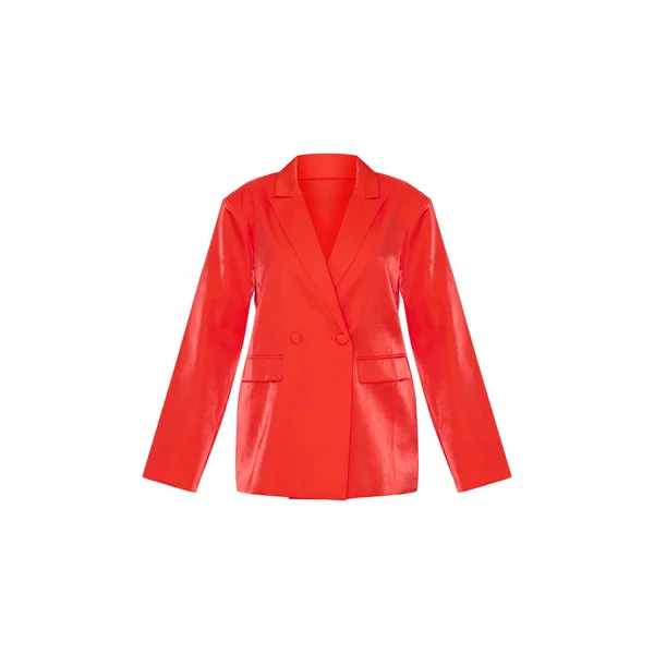 Rouge Blazer Oversize Ample Aspect Satiné