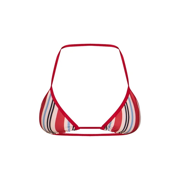 Rouge Haut De Bikini Triangle À Imprimé Rayé
