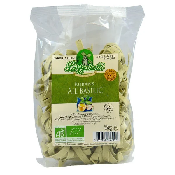 Rubans aux oeufs basilic ail 250g