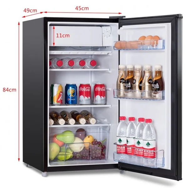 Réfrigérateur Table Top Intégrable 91L Mini-bar Niveau Sonore Faible 3 Étagères 49x45x84cm Noir