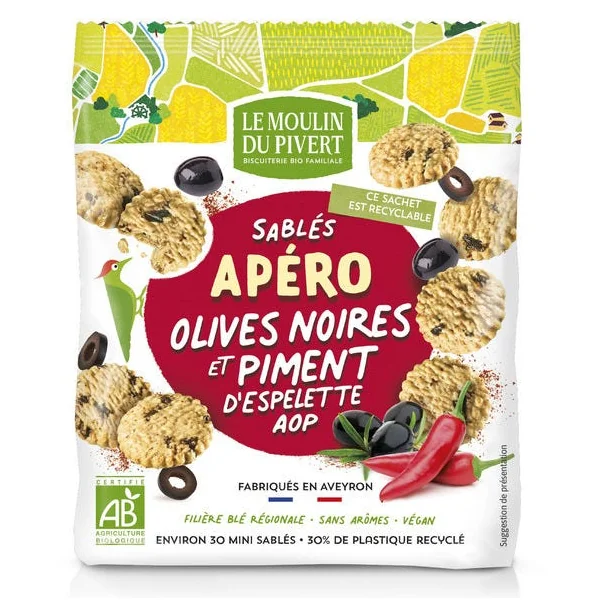 Sablés olives noires et piment d'Espelette AOP 100g