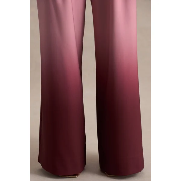 Safia | Pantalon large en satin dégradé cerise
