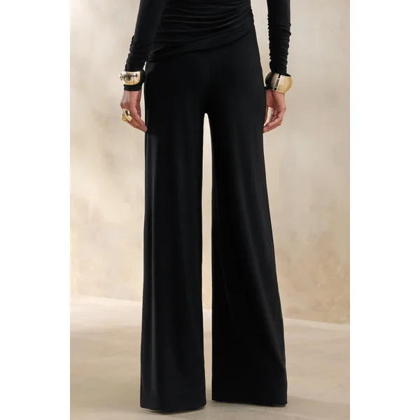 Safirra | Pantalon noir à jambes larges