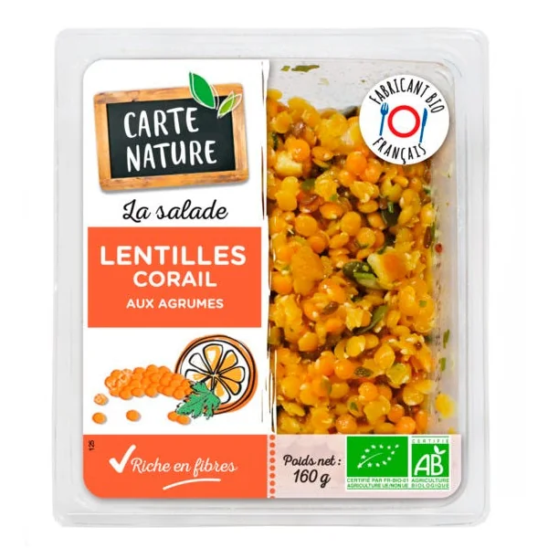 Salade lentille corail agrumes 160g
