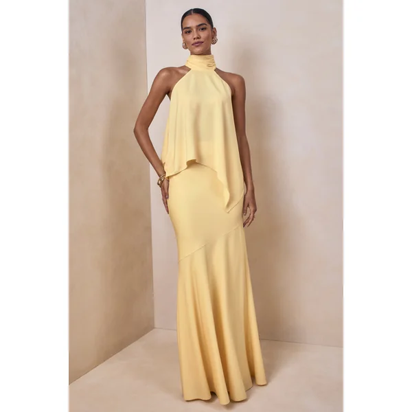 Sancelle | Haut dos-nu en satin mat citron