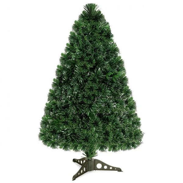 Sapin de Noël Artificiel 180 cm avec Lumières LED et Pied Arbre de Noël en PVC plastique métal, Couleur vert