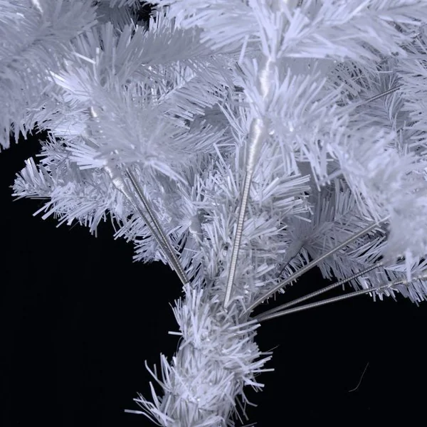 Sapin de Noël Artificiel 180cm pour Décoration de Noël 650 branches, Matériau PVC avec Pied en Métal, Blanc