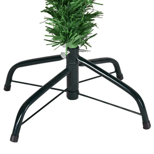 Sapin de Noël Artificiel 210 cm avec Lumières LED colorées et Pied Arbre de Noël en PVC plastique métal, Couleur vert