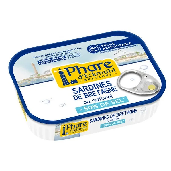 Sardine au naturel hyposodée 81g net égoutté