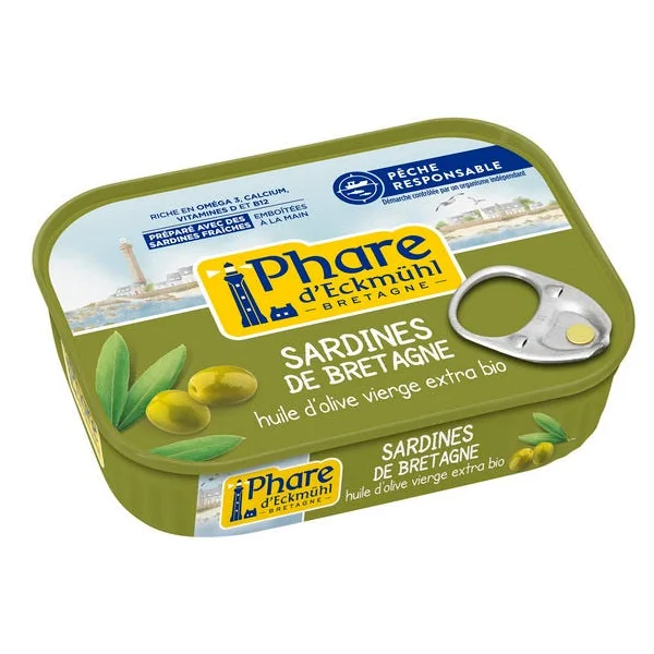 Sardines de bretagne à l'huile d'olive 135g