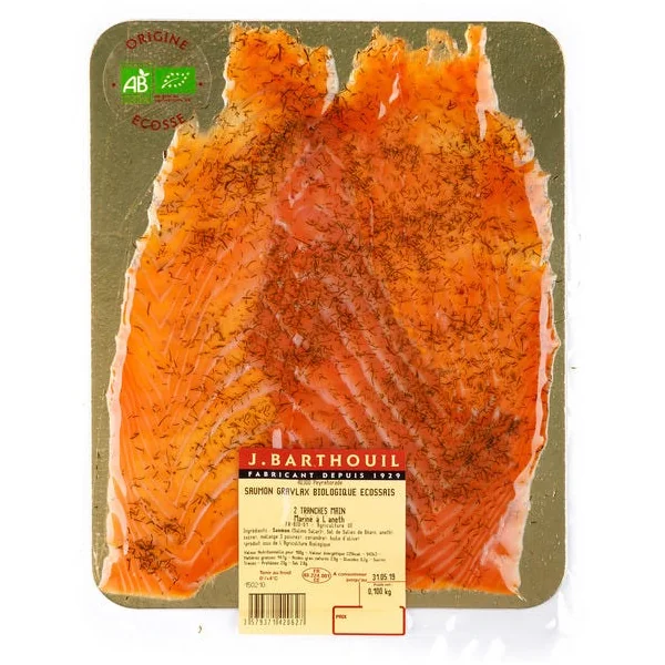 Saumon gravlax mariné aneth (2) 100g