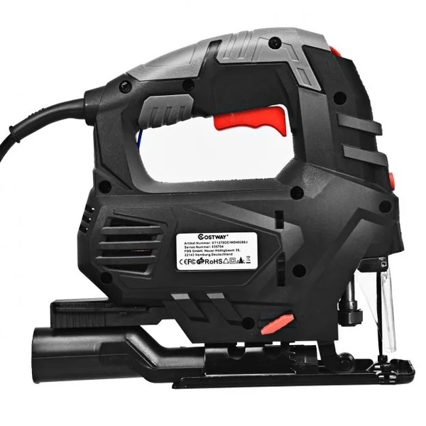 Scie Sauteuse Electique 3000 tr/min 800W 5 Vitesses Variables 4 Réglages Orbitaux Scie Courbe avec 6 Lames