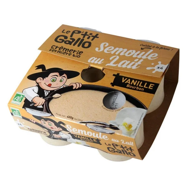 Semoule au lait vanille 4x100g