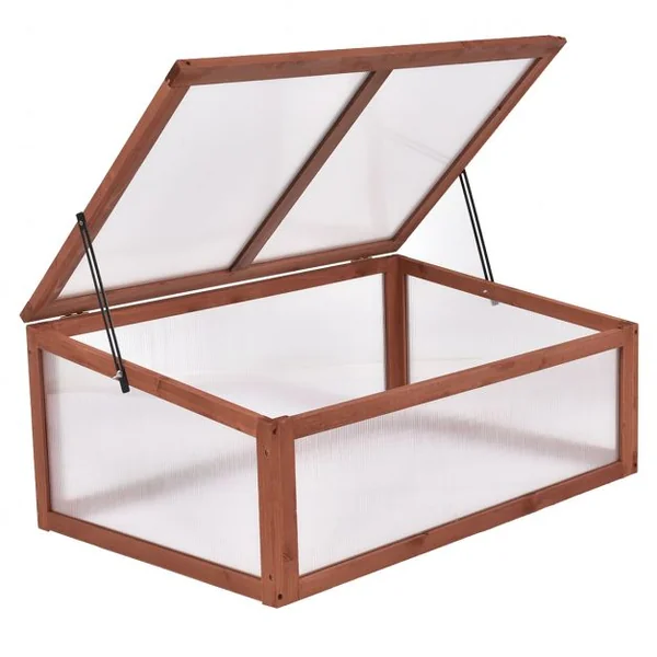 Serre de jardin en bois Serre pour jardinage avec châssis en bois pour Fruits Plantes, Pour cour et balcon, 100x65x40cm
