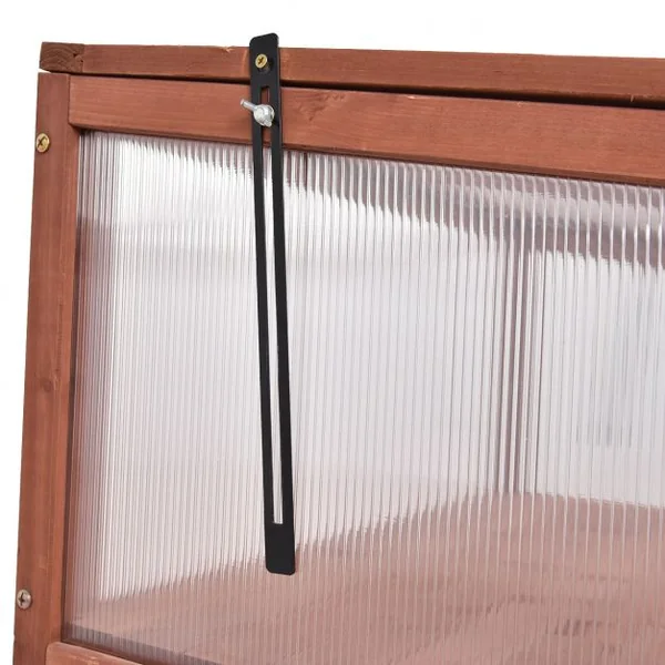Serre de Jardin pour Plantes et Fleurs Etagère de Rangement Protection Anti-UV en Bois de Sapin, 90x50x105cm, Marron