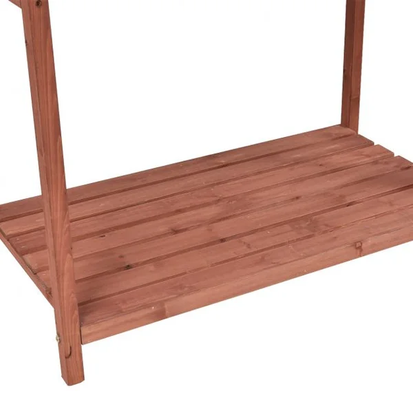 Serre de Jardin pour Plantes et Fleurs Etagère de Rangement Protection Anti-UV en Bois de Sapin, 90x50x105cm, Marron