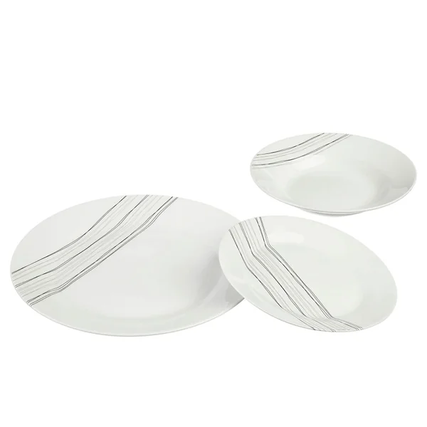 Service de table 18 pièces porcelaine lignes