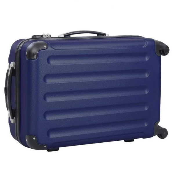 Set de 3 pièces L / M / S bagages avec roulettes voyage lot trolley sac à main shell dur bleu foncé