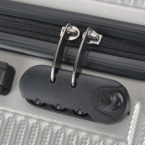 Set de 3 Valises Valises de Voyage Rigide ABS 4 Roues Mixte Trolley Noir/Argent 69-89 Noir