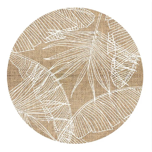 Set de table rond jute feuilles D 38cm