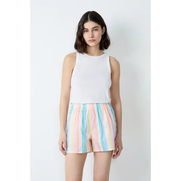 Short de pyjama à rayures en coton Smiley®ORIGINALS