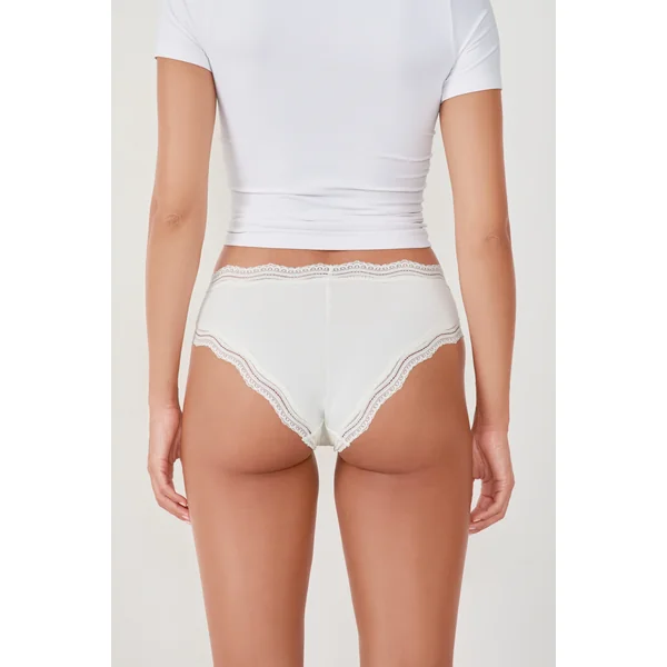 Shorty bords dentelle en mcirofibre