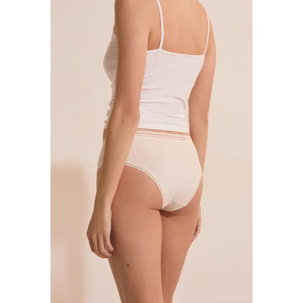 Shorty en microfibre détails dentelle