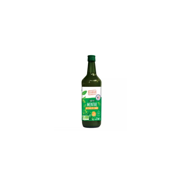 Sirop de menthe bio au sucre de canne - 1L