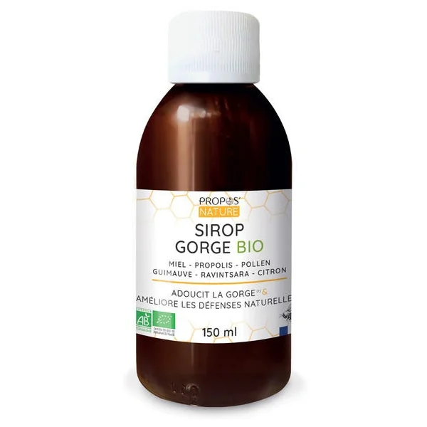 Sirop propolis verte - miel pollen guimauve ravintsara citron 150ml